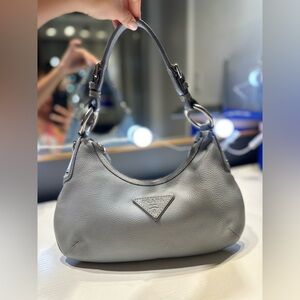 Prada Beige Red Hobo Handbag
